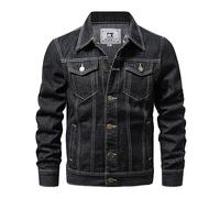 UIKIFY Denim Jacket Mens Western Style Vintage Collar Jean Jackets for Men UK Classic Button-Down Trucker Regular Fit Men's Washed Outerwear Bomber Workwear Stonewash Outwear Sportwear