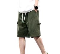 UIKIFY Denim Shorts Mens Stretchy Jeans Jorts Men's Slim Fit Cargo Shorts for Men UK Mid-Length Summer Relaxed Elasticated Waisted Streetwear for Holiday