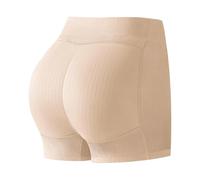 UIKIFY False Buttocks Square Angle Underwear - Women Butt Lifter Fake Ass Padded Panties - Fake Butt Boxer Briefs - Breathable Padded Hip Lifting Shapewear for Women Beige