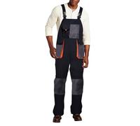 UIKIFY Men's Bib Overall Wide Leg Dungarees Overalls,Slim Fit Jumpsuit Relaxed Fit Casual Pockets Jumpsuit Lightweight Cargo Trousers Adults Utility Work Wear Coverall Trousers Black XXL