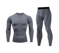 UIKIFY Men's Compression Base Layer Long Sleeve Skin Fit + Compression Leggings Set Muscle Support Running Wicking Quick Dry Sportswear Sets Athletics Sports Compression Tight