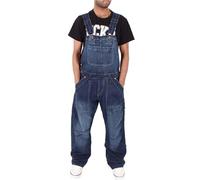 UIKIFY Mens Dungarees Denim,Bib and Brace Overalls for Men Adjustable Strap Jumpsuits,Heavy Duty Cargo Trousers with Pockets,Cowboy High Waist Playsuits Casual Suspender Pants Dark Blue L