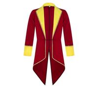 UIKIFY Mens Retro Long Tuxedo Jacket Medieval Tailcoat Suit Vintage Steampunk Gothic Frock Coat Renaissance Overcoat Helloween Costumes Red S