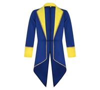 UIKIFY Mens Retro Long Tuxedo Jacket Medieval Tailcoat Suit Vintage Steampunk Gothic Frock Coat Renaissance Overcoat Helloween Costumes Blue L