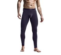 UIKIFY Men's Thermal Trousers Long JohnsWarm Underwear Base Layer Soft Trousers Leggings Pants,Fleece Lined Winter Warm Pajama Trouser Workout Breathable Thermal Tight Pants Grey
