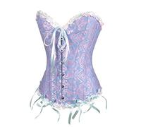 UIKIFY Women's Bustiers Corsets Bridal Body Shaper Waist Push Up Satin Boned Corset Gothic Corsets Cinchers Overbust Bodysuit Plus Size Floral Lace Up Ruffle Trim Lingerie