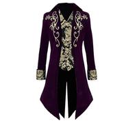 UIKIFY Womens Medieval Steampunk Tailcoat Suit Ladies Victorian Prince Jacket Gothic Frock Coat Vintage Renaissance Overcoat Halloween Costumes Red XXL