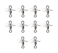 uikios 10Pcs Plug Casting Fly Propeller Spinnerbait Topwater Fishing Lures Stainless Spinnerbait Props Fishing Lures