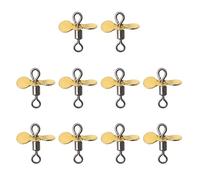 uikios 10Pcs Plug Casting Fly Propeller Spinnerbait Topwater Fishing Lures Stainless Spinnerbait Props Fishing Lures