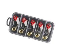 uikios 5Pcs Long Casting Fishing Lures with Hook Artificial Hard Baits Spinner Spoon Lures Rotating Metal Vib Vibrations Artificial Hard