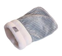 uikios Cat Sleep Bag Fleece Winter Blanket Pocket Nest Thicken Lining Furry Warm Wrap for Pet Kitten Puppy Gray/W/Brown