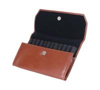 uikios Compact Business Pen Holder Leather Bag 12 Slots Breathable Daily Use Fountain Pen Case
