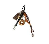 uikios Creative Bagel Chocolate Bag Charm Rope Keychain Accessory Lightweight Practical Bags Pendant for Backpacks and Keys