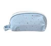 uikios Desk Stationery Pouch Shell Shape Large Opening Star, Blue | Structured Body Large Opening Star Print Zipper Storage Classroom Study Travel Daily Use Desk