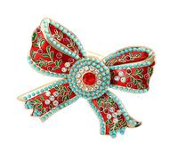 uikios Elegant Bowknot Brooch Royal Courts Styles Pin with Sparkling Rhinestones Unique Lapel Pin for Formal Occasions