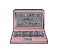 uikios Elegant Laptop Shaped Brooch for Unique Styles and Versatile Wear Document It or It Didn't Happen Badge Fashion Accessor