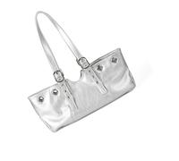 uikios Eye Catching Studded Underarm Bag Convertible Shoulder Handbag With Generous Storage Wear Resistant PU Stylish Handbags Edgy Rivet Detail Underarm Shoulder Bag