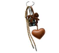 uikios Fashionable PU Keychain Having Acrylic Ribbon and Dessert Look Stylish Bag Charm for Backpack Purse Handbags Lovely Bag Charm