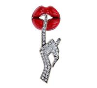 uikios Fashionable Sophisticated Lips Suit Lapel Pin with Dripping Oil Designs Contrast Accessory for Party Supplies Costumes
