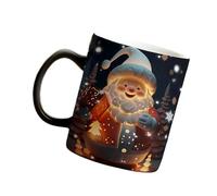 uikios Festival Color Transforming Ceramic Cup with Christmas Theme Designs Heat Activated Drinkwares Sturdy Daily Use Heat Sensitive Ceramic Christmas Mugs Magically Changes Color