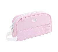 uikios Foldable Dot Pattern Pencil Case Convertible to Pen Holder with Large Capacity for School Home and Travel Korean Dot Pencil Bag