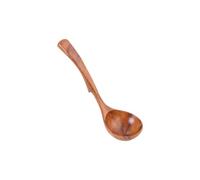 uikios Handcrafted Wooden Cooking Ladle, Grip & Hanging Hook Design for Soup Stirring, Serving & Storage Soup Handcrafted Cooking