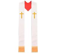 uikios Lightweight Embroidered Stole for Clergy Scarf with Tassels for Active Wear During Preaching and Religious Gatherings Religious Stole for Ceremonies