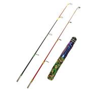 uikios Winter Ice Fishing Rod Two Adjustable Sections EVA Handle Stainless Guides for Cold Weather Ice Fishing Rod