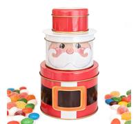 UIKTSSL Santa Claus Stacking Boxes, Christmas Gift Box, Stackable Gift Storage Boxes Decorations for Party, Can Be Placed Biscuits, Sweets or as a Place (Santa)