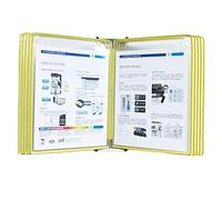 UILENAWEB Durable Magnetic Wall Mounted Reference System 10 Pocket Desk Organizer Catalog Display Rack for Office and Home Metal Folders(Yellow)