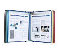 UILENAWEB Durable Magnetic Wall Mounted Reference System 10 Pocket Desk Organizer Catalog Display Rack for Office and Home Metal Folders(Multi-colored)