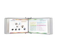 UILENAWEB Durable Magnetic Wall Mounted Reference System 10 Pocket Organizer Catalog Display Rack for Office and Home Metal Folders Landscape Mode(Grey)