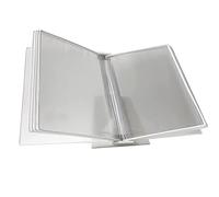 UILENAWEB Office Folders Wall Mount Reference Organizer Catalog Display Rack with 10 A4 Pockets for Document Consultation and Presentation(White)