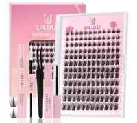 Uilulu Natural D-Curl Lash Kit 10-18mm with Clusters, Bond & Seal, Glue Remover, Tweezers (U06)