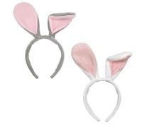 UILYNIU 2 Pack Easter Bunny Ears Headbands Rabbit Hairband, Plush Rabbit Ears Animal Hairbands for Women Girls, Animal Costume for Easter Fancy Dress Up Cosplay Theme Party Accessory Halloween