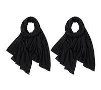 UILYNIU 2 Pack Premium Chiffon Hijab Head Scarf Muslim Headscarf, Ultra Soft Breathable Women Headband Head Scarves, Black Head Scarf, Chiffon Scarf, Women's Scarves & Wraps, 90 * 180 (Black)