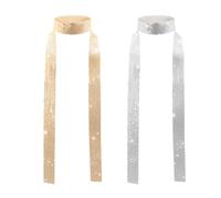 UILYNIU 2 Pack Skinny Sparkle Metal Sequins Scarf Neckerchief for Women Girl, Neck Scarf Glitter Neck Tie for for Adult, Costume Accessories for 70s 80s Disco Abba Fancy Dress Up Party Halloween
