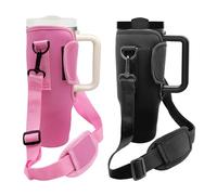 UILYNIU 2 Pack Stanley Cup Water Bottle Carrier Bag with Shoulder Strap - 40 oz Water Bag Pouch with Adjustable Shoulder Strap for Walking, Hiking, Camping (2 Color)