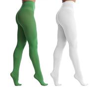 UILYNIU 2 Pairs Green Elf Tights, Green Irish Tights for St. Patrick's Day Party Fancy Dress Accessory (2 Pairs)
