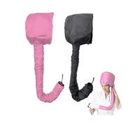 UILYNIU 2 Pcs Hair Dryer Hood, Bonnet Hood Hair Dryer, Portable Hair Dryer Cap, Drying Cap Evaporator, Heat Cap for Deep Conditioning, Handheld Hair Dryer Cap for Dry Styling Curly Hair (Black Pink)