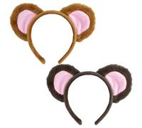 UILYNIU 2 Pieces Animal Headband, Plush Animal Ears Hairband For Kids Adult, Monkey Costume Headpiece for Kid Animal Fancy Dress Up Animal Cosplay Headwear Children Halloween Party Supplies (2PCS, M)