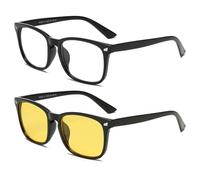 UILYNIU 2 Pieces Blue Light Blocking Gaming Glasses For Men Women, Computer Eyeglasses Anti Glare Glasses Gaming TV Anti UV Radial Reflex Filter Eyewear for PC Laptop Gamer Reading (2PCS)