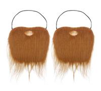 UILYNIU 2 Pieces Fake Beard Brown with Adjustable Elastic Rope Halloween Beard Suitable Funny Facial Mustache Prop Christmas Fancy Dress Up Costume Hair Accessory Outfit Novelty Joke (2 pcs)