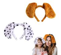 UILYNIU 2 Pieces Furry Puppy Dog Ears, Plush Animal Hairband For Kids Adult, Dog Costume Headpiece for Animal Cosplay Fancy Dress Head Wear Children Hair Band Carnival Halloween Party Favors (2PCS, M)