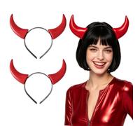 UILYNIU 2 Pieces Halloween Horn Hairhoop Horns Headband, Red Devil Horns Headband Devil Ears Hair Hoop, Devil Costume Headwear For Kids Adults Devil Fancy Dress Cosplay Party Favor