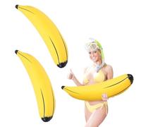 UILYNIU 2 Pieces Inflatable Banana for Adult Kids, 64 CM Blow-up Bananas Yellow Toys for Party Decoration Prop, Photo Props, Bachelorette Party, Pool Accessory (2PCS)