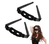 UILYNIU 2 Pieces Masquerade Mask Men Women Eye Patches for Adults Eye Patch Costume Captain Black Half Face Venetian for Halloween Easter Carnival Adults Pirate Role Play Dress Up (Black)