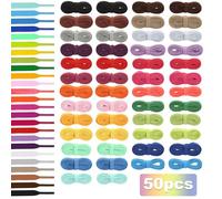 UILYNIU 25 Pairs Multi-Colored Flat Shoelaces, Durable Replacement Athletic Shoe Laces, Multipack Shoestrings for Sneakers, Skate, Boots, & Sports Shoes, 120cm/47inch