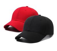 UILYNIU 2pcs Red Black Baseball Cap for Men Women Cotton Baseball Caps Sun Hut Breathable Adjustable Outdoor Sports Hat Mens Hats Black Cap Baseball Cap for Women Trucker Cap