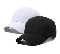 UILYNIU 2pcs White Black Baseball Cap for Men Women Cotton Baseball Caps Sun Caps Breathable Adjustable Outdoor Sports Hat Men Black Cap Trucker Cap (UK, Alpha, One Size, Black and White)